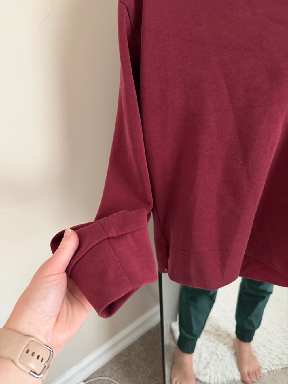 Athleta Quarter-Zip Pullover Hoodie in Deep Berry - Picture 5 of 7